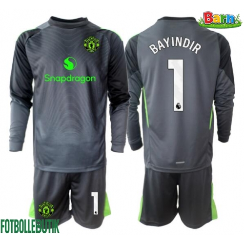 Manchester United Altay Bayindir #1 Målvakt Bortaställ Barn 2025-26 Långärmad (+ Korta byxor)